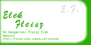 elek fleisz business card